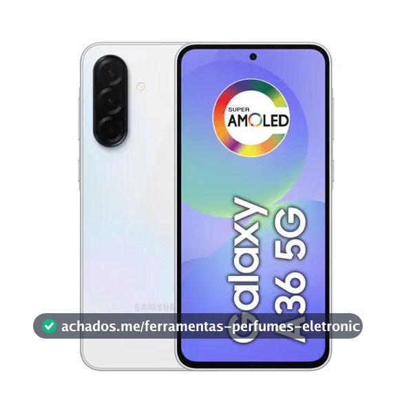 Smartphone Samsung Galaxy A36 5G 128GB 6GB RAM Câmera Tripla de até 50MP Selfie de 12MP IP67 Super AMOLED 6.7'' NFC Recursos AI Android e Segurança Snapdragon - Branco