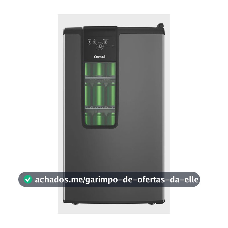 Consul Cervejeira Titanium CZD12MT 83L 127V Cinza Escuro com porta de vidro