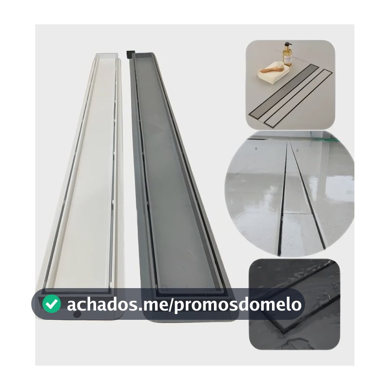 Ralo Banheiro Dami Linear Oculto Seca o Piso 6x70 Invisível Sifonado 70cm Cor Branco