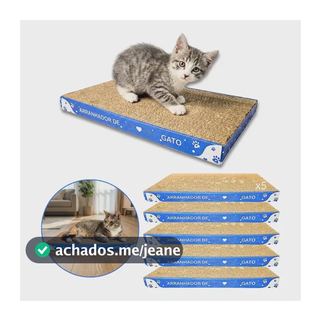 Kit 5x Arranhador Para Gato Papelão Protetor Sofá Antistress Bege