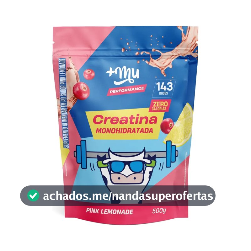 Creatina +Mu em pó sabor Limonada rosa x 500g