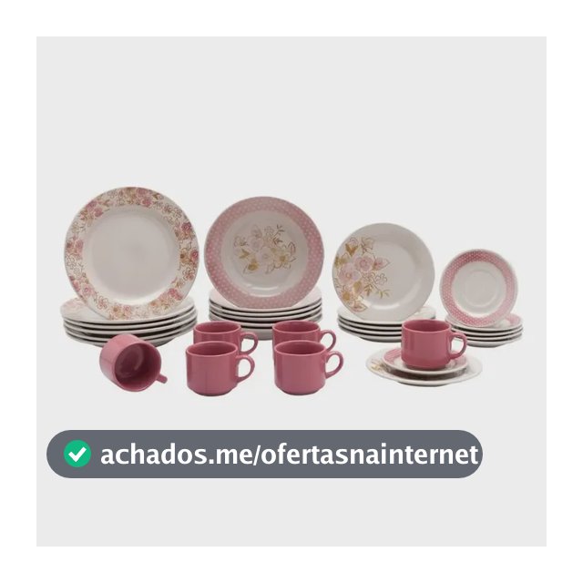 Aparelho De Jantar Biona Sweet Moment Cerâmica 30 Peças 5160 Cor Rosa