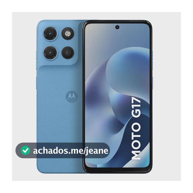 Smartphone Motorola Moto G17 4g - 256gb 4gb Ram + 8gb Ram Boost, Camera 50mp Sony Lytia 600, Tela Fhd+ 60hz, Bateria 5200 Mah - Azul