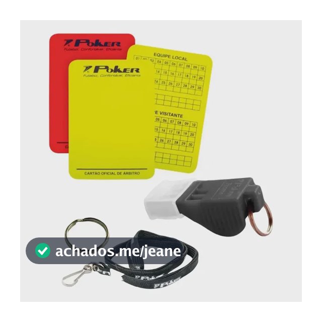 Kit Árbitro Poker Profissional Cartão Árbitro Apito Tucano