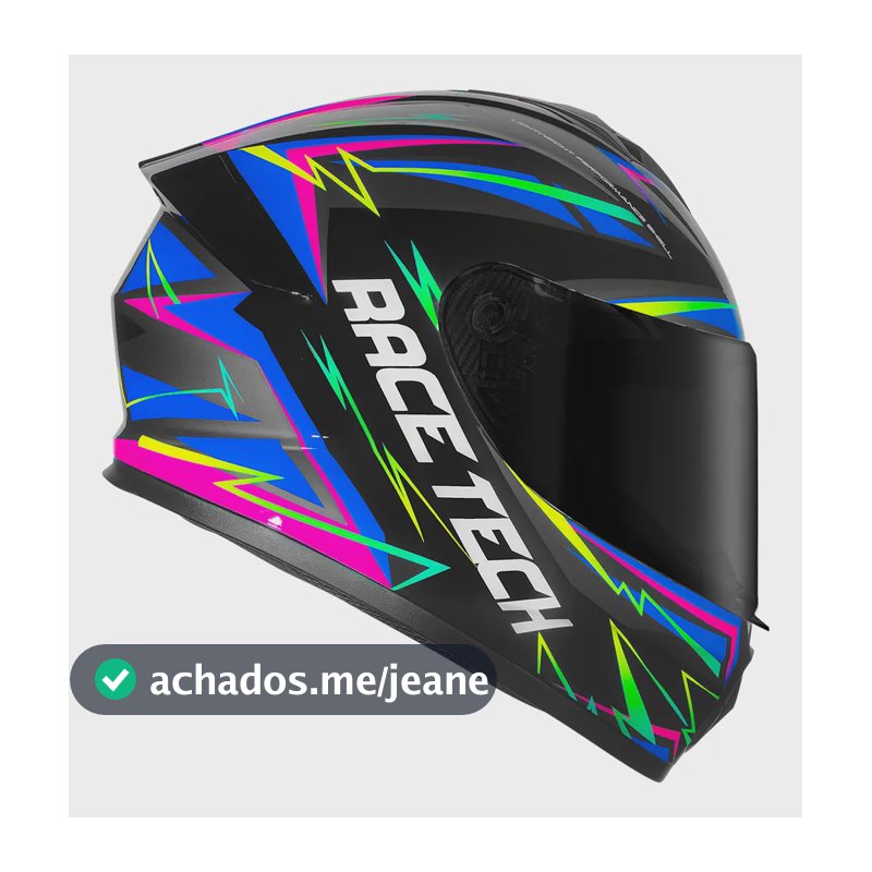 Capacete Race Tech Hit Spark Preto Acabamento Brilhante Tamanho Do Capacete 58