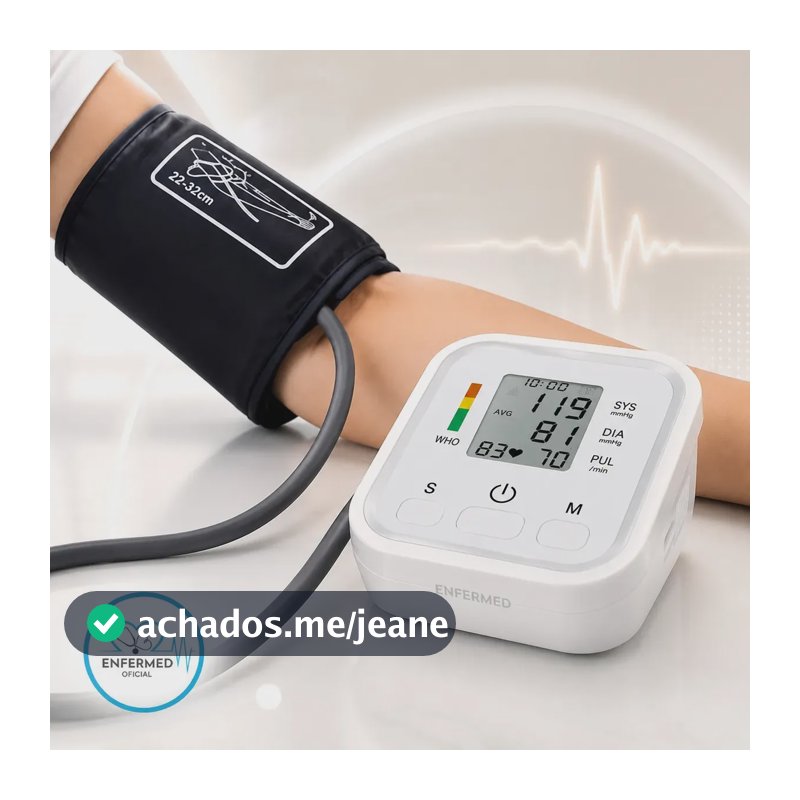Medidor De Pressão Aparelho Portátil Automático Com Voz Uso Doméstico Enfermed Oficial