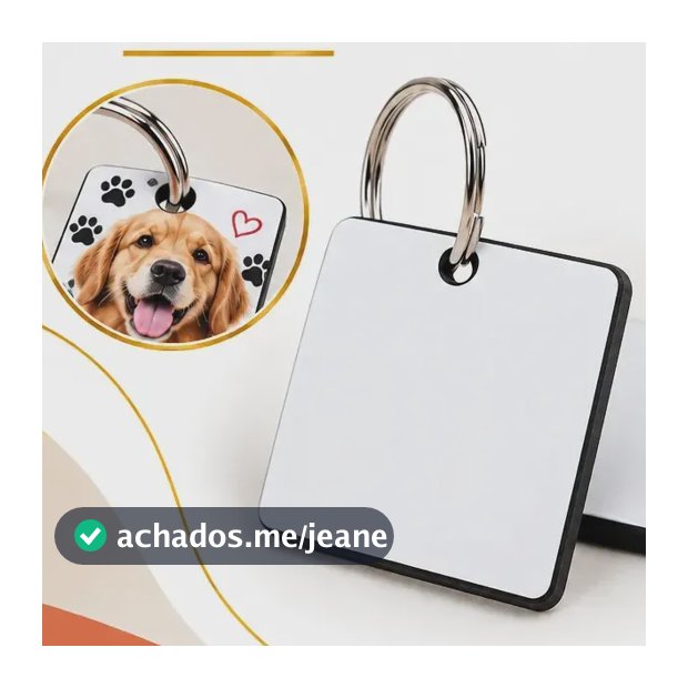 Kit 100 Chaveiros Quadrado Mdf Com Resina Sublimação Brinde Festa Almamix Branco