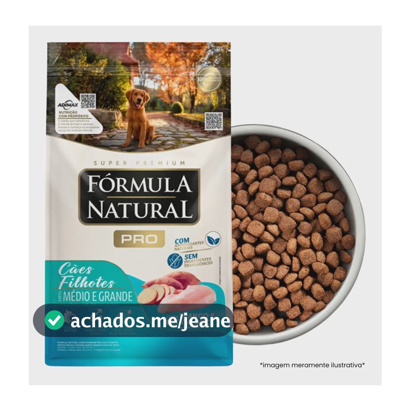 Fórmula Natural Pró Médio E Grande Ração Filhotes Cães 15kg
