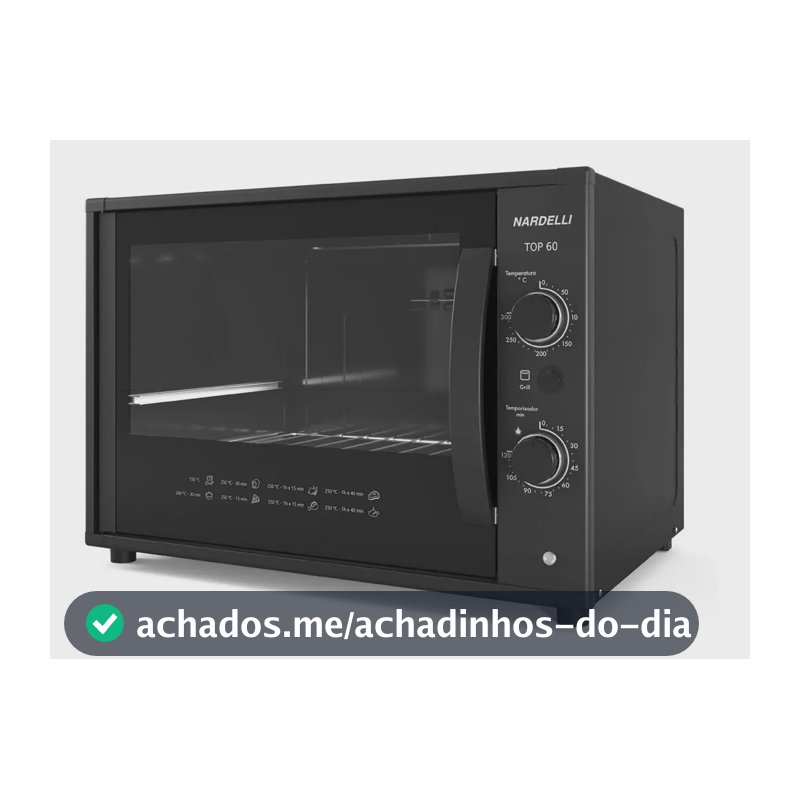 Forno Elétrico De Bancada 110v Nardelli Top60 60litros Black