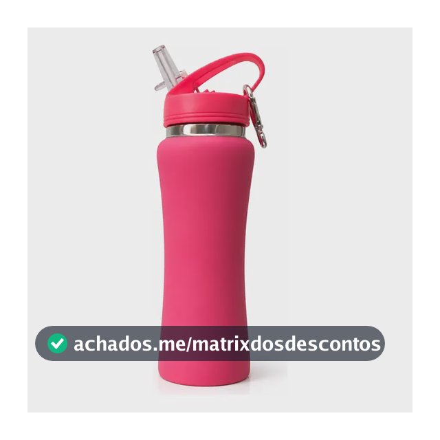 Garrafa Térmica Emborrachada 600 Ml Canudo Premium