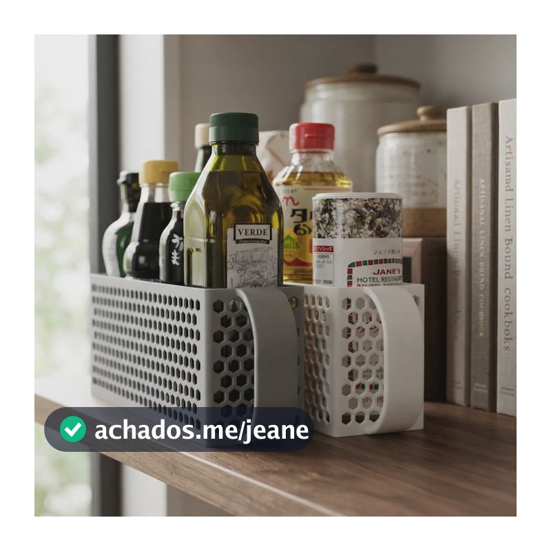 Cesto Organizador De Despensa E Geladeira Com Alça Branco