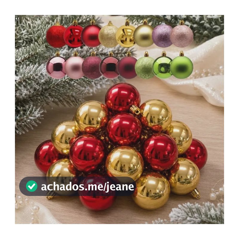 Kit 30 Bolas De Natal 5cm Vermelho Dourado Mts Cores Modelos 04 - Misto Vm/dr- Lisa