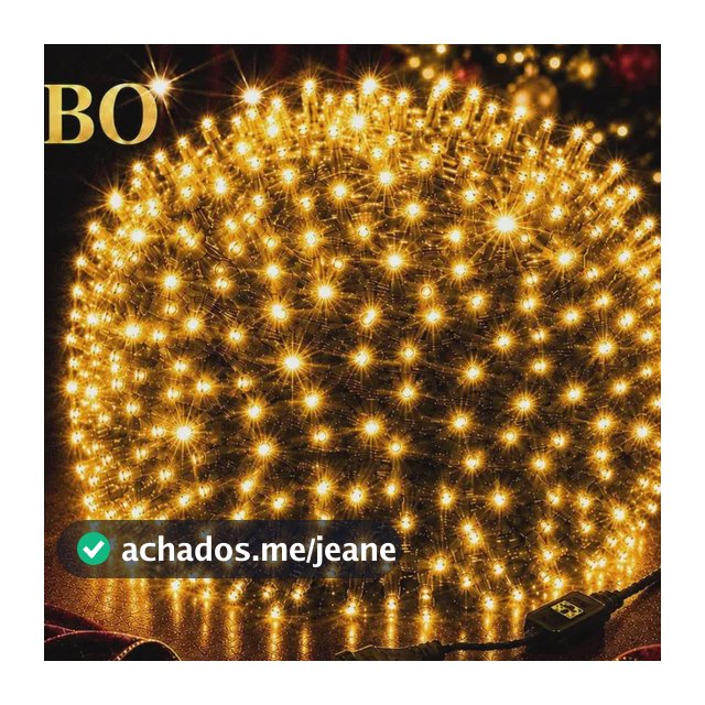 Strobo Cordão Natal 1600 Leds Pisca Flash 50m Prova D'água Bivolt Branco Quente 127/220v