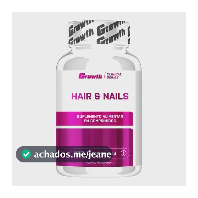 Hair E Nails 120 Comp. Growth Supplements - Sem Sabor Sem Sabor
