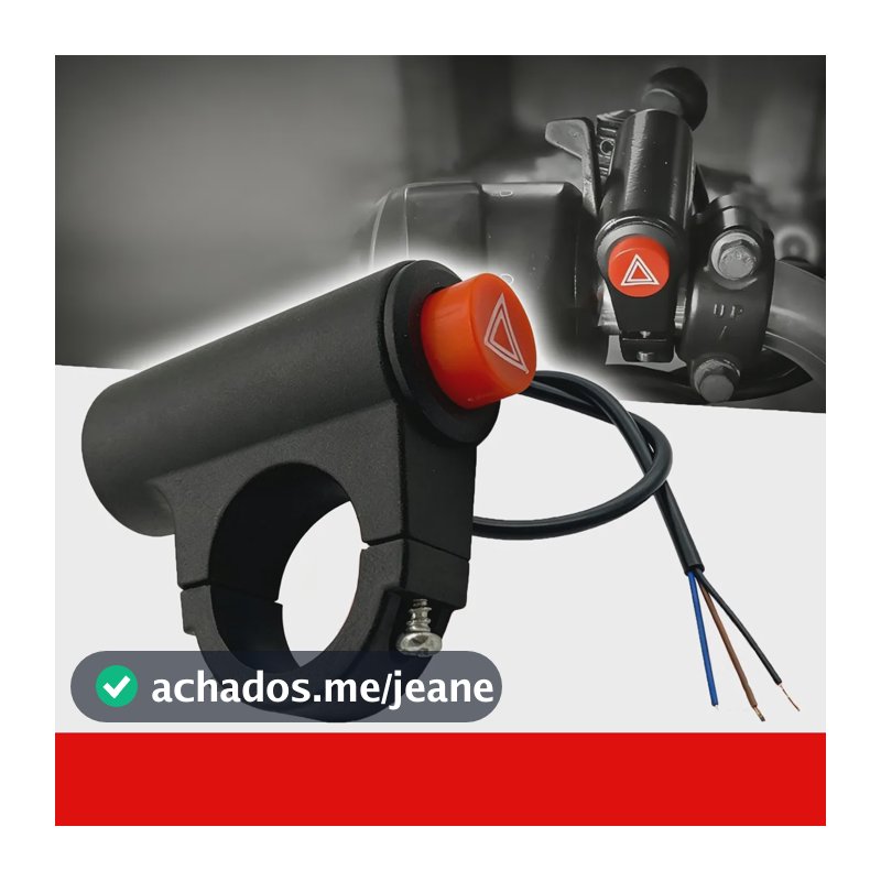 Interruptor Pisca Alerta Universal Para Guidão De Moto, Botão Liga/desliga Sinal De Pisca