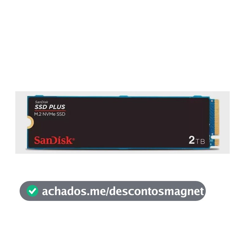 SSD M.2 2280 2TB Sandisk Plus NVMe Pcie Gen3 SDSSDA3N-2T00-G26 Velocidade até 3200MB/s