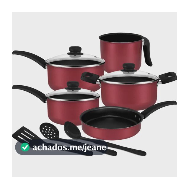 Jogo De Panelas Antiaderente Teflon 8 Peças Cereja