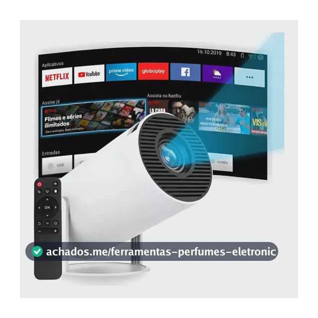 Projetor Portátil 4k Hd Android 11.0 Smart Wifi 5g Bluetooth Branco 127/220v