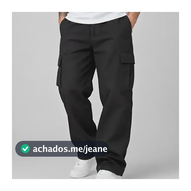 Calça Cargo Masculina Larga Skate Bolso Lateral Unissex Nfe