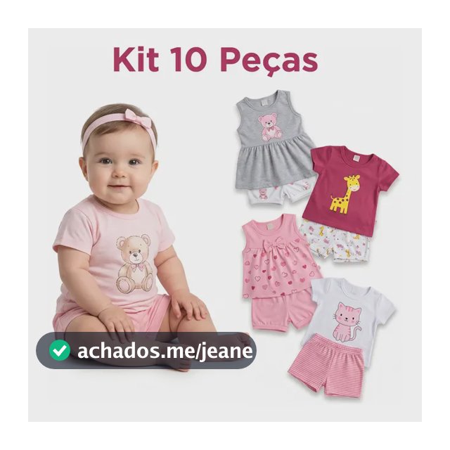 Kit 10 Peças Roupa Menina Bebê Conjunto Estampas Divertidas