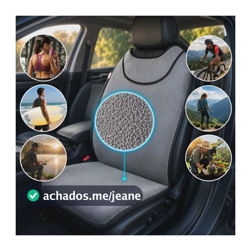 Capa Protetora Banco Carro Microfibra Universal Absorve Água Cinza-escuro