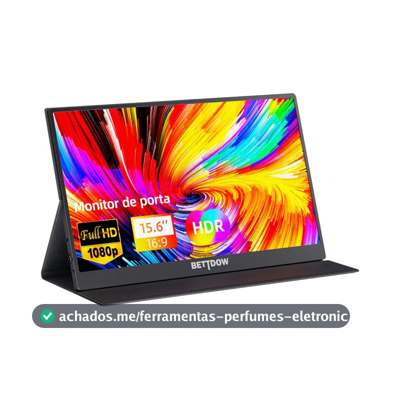 Monitor Portátil Gamer Bettdow 15.6'' Full HD 60Hz IPS Compatível 4K Preto