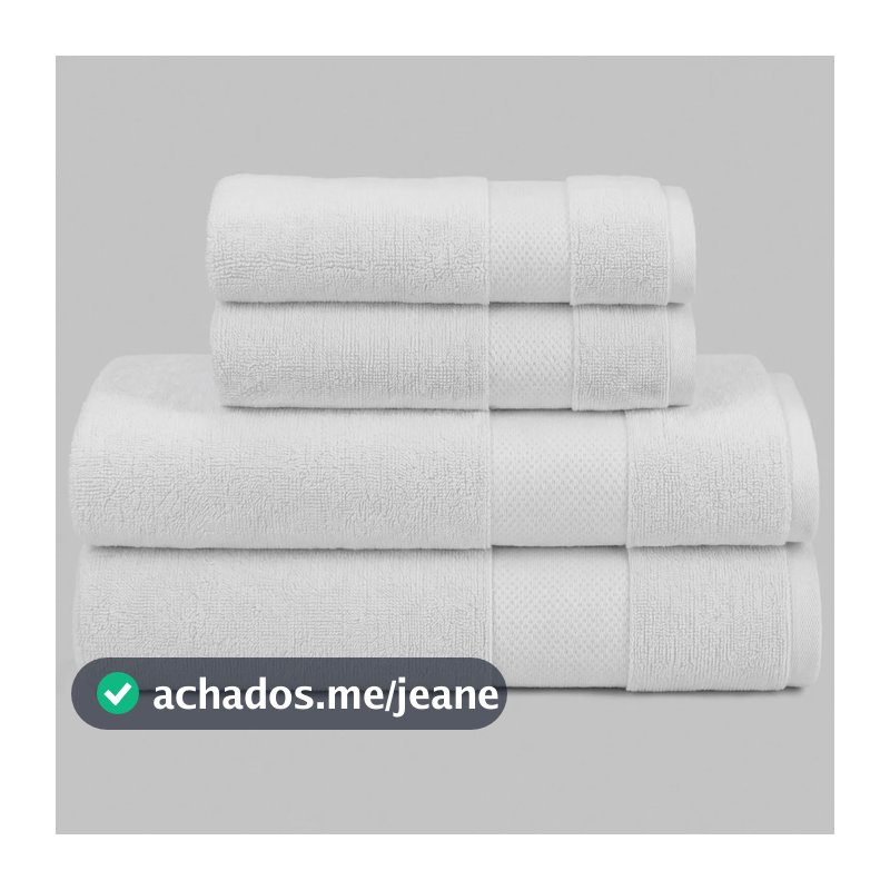 Jogo De Toalha Premium (4 Peças) - Mercado Livre Basics Branco/branco Liso