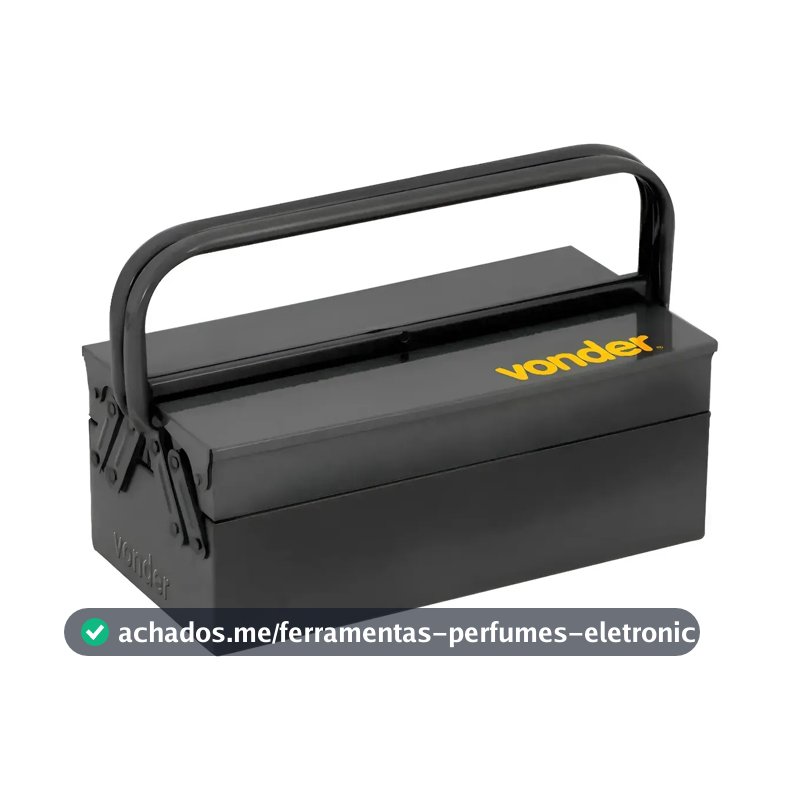 Caixa Para Ferramentas Metalica 03 Gavetas 40x19x16 Vonder Preto