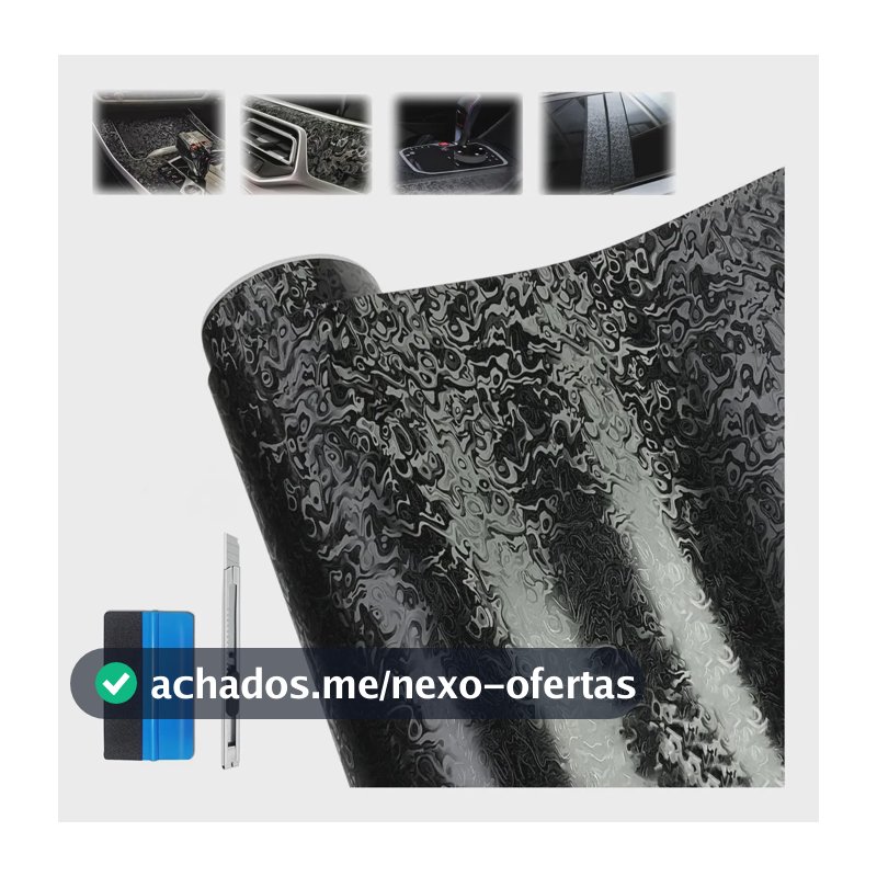 Vinil Automotriz Fibra De Carbono Negro Impermeable 30x150cm