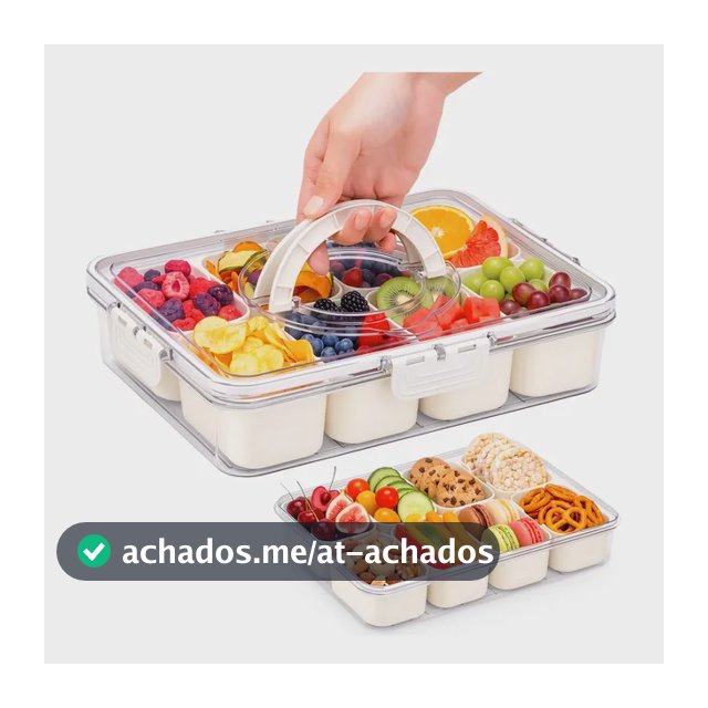 Pote Organizador Geladeira Frutas Alimentos Hermetico C/alça Petiscos Frutas Praia Piquenique Viagem