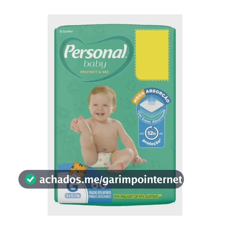 Fraldas Descartáveis Soft & Protect Pacote Hiper Tamanho G Personal
