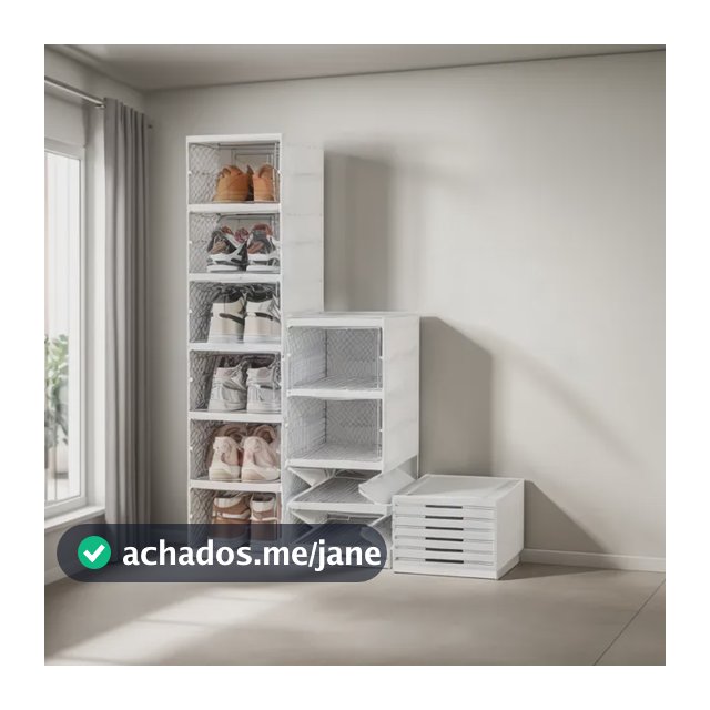 Sapateira Caixa De Sapato Empilhável Vertical 6 Andares Branco