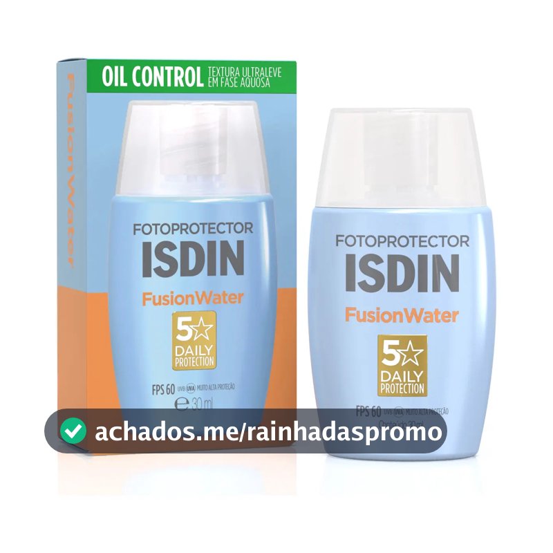 ISDIN Protetor Solar Facial Fusion Water 5 Stars Sem Cor FPS 60 - 30ml