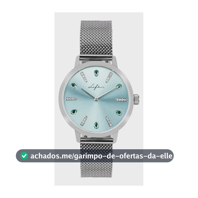 Relógio Life Splash Feminino Aço Prateado Azul Prateado