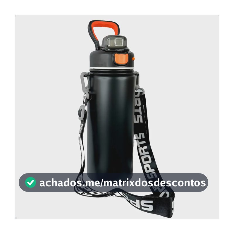 Garrafa Isotérmica Inox A Vácuo Parede Dupla Antivasamento Preto