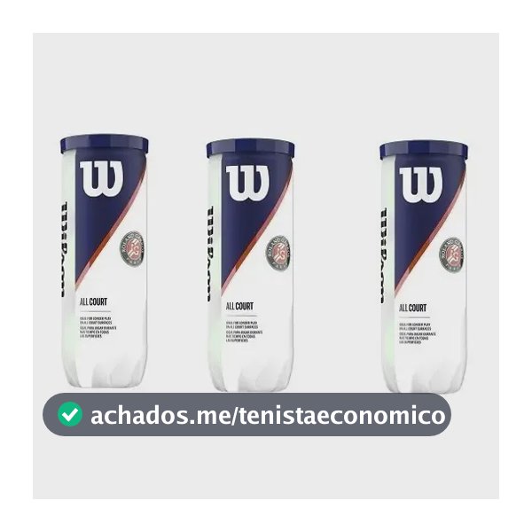 Bola De Tênis Wilson Roland Garros All Court- Pack C/3 Tubos Amarela