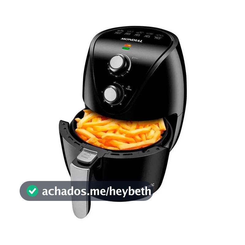 Air Fryer Fritadeira Eletrica Mondial +saude 1500w 3,5l Cor Preto