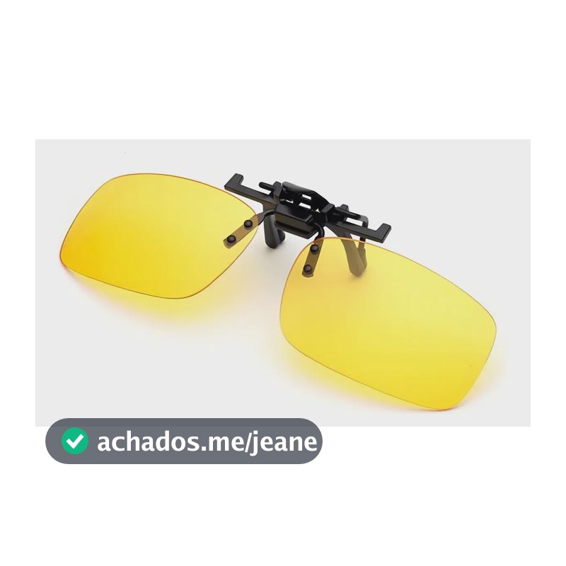 Armação Oculos Sol Clip On Dirigir Pescar Praia Protege Uv Cor AMARELO DIRIGIR A NOITE Cor da armação Preto Cor da lente Amarela