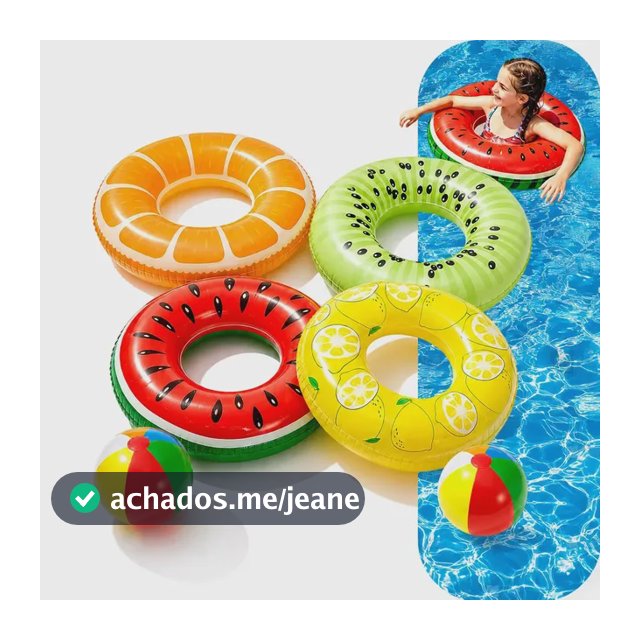 Kit Com 4 Boias Infláveis de Frutas e 2 Bolas Para Piscina e Praia