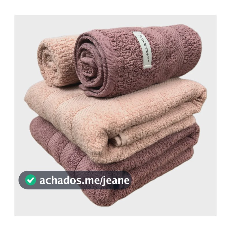 Jogo Toalha Banhão Buddemeyer Vanilla Cor Escuro e Rosa Claro Extra Soft Algodão 4pçs