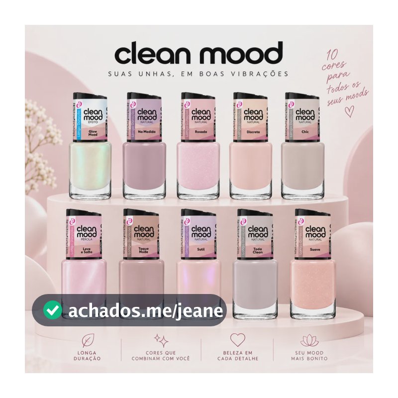 Kit 10 Esmaltes Cora Nova Coleção Clean Mood Duração Longa Nude