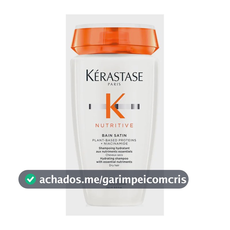 Shampoo Hidratante para Cabelos Secos, Nutrição Intensa, Brilho, Maciez, Fortalecimento e Revitalização da Fibra Capilar, Nutritive Bain Satin Kérastase, 250ml