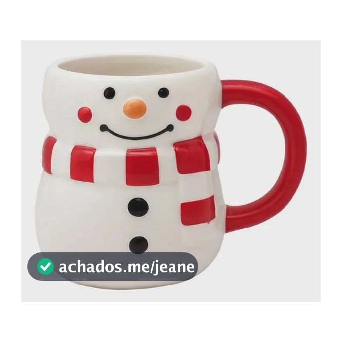 Caneca Em Cerâmica Natalina Snowman Boneco De Neve 330ml