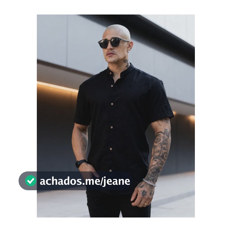 Camisa Manga Curta Gola Padre Masculina Social Trabalho Preto M