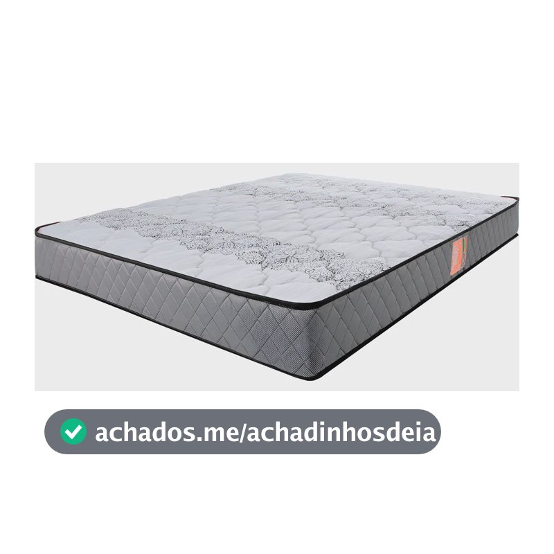 Colchão Casal Ortopédico Firme Espuma D33 Antialérgico Cor Cinza BF Colchões