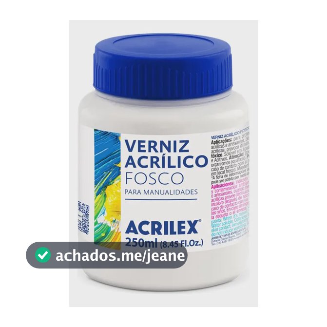Verniz Acrílico Fosco Acrilex Incolor 250ml Base Água para Artesanato