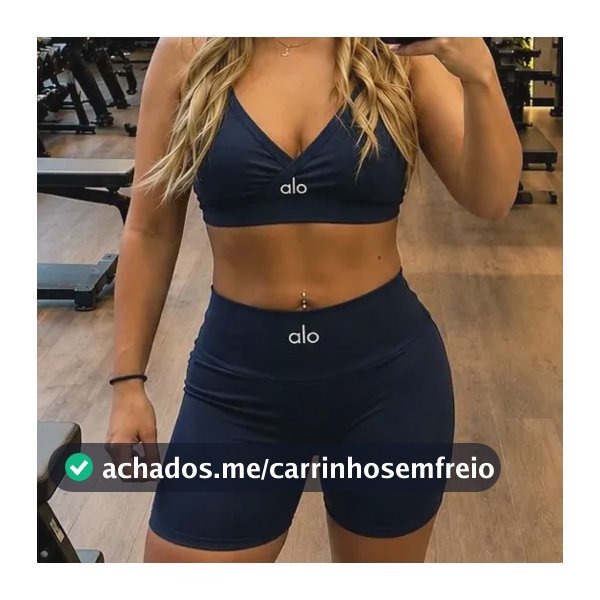 Conjunto Short + Top Alo Fitness Azul G
