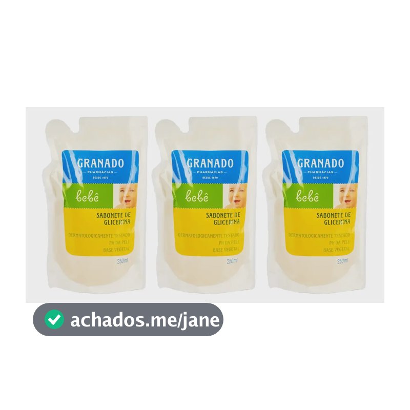 Kit 3 Sabonetes Líquidos Granado Bebê Glicerina Tradicional 250ml Refil