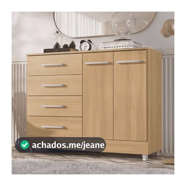 Comoda 4 Gavetas 2 Portas Gisele Com Pés