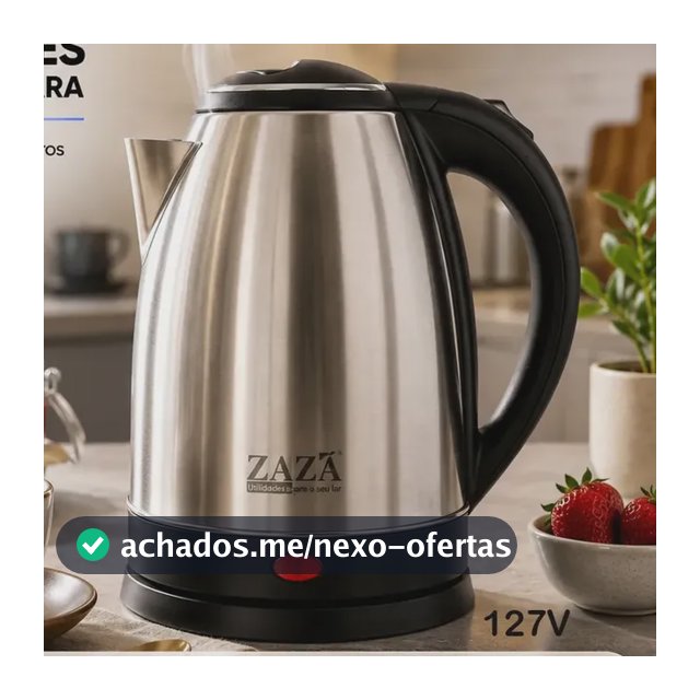Chaleira Jarra Elétrica 1,8L Litros Em Inox Desligamento Automático Aquecimento Rápido Segura Café Chá Fácil Abertura Tampa Alça Ergométrica